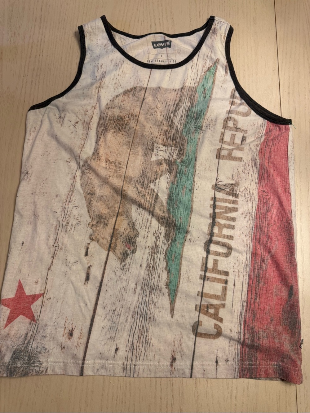 Levi's Strauss California Mens Republic Print Tank Top Size L Large